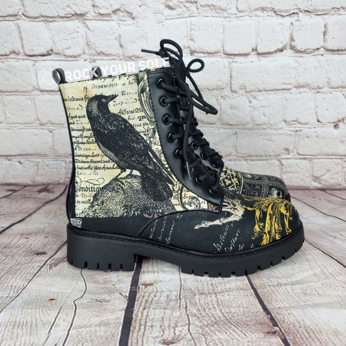 Nevermore Raven ankle boots
