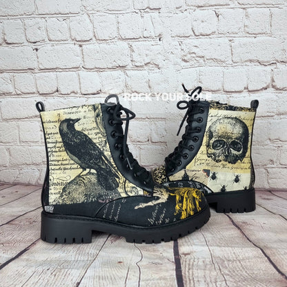Nevermore Raven ankle boots