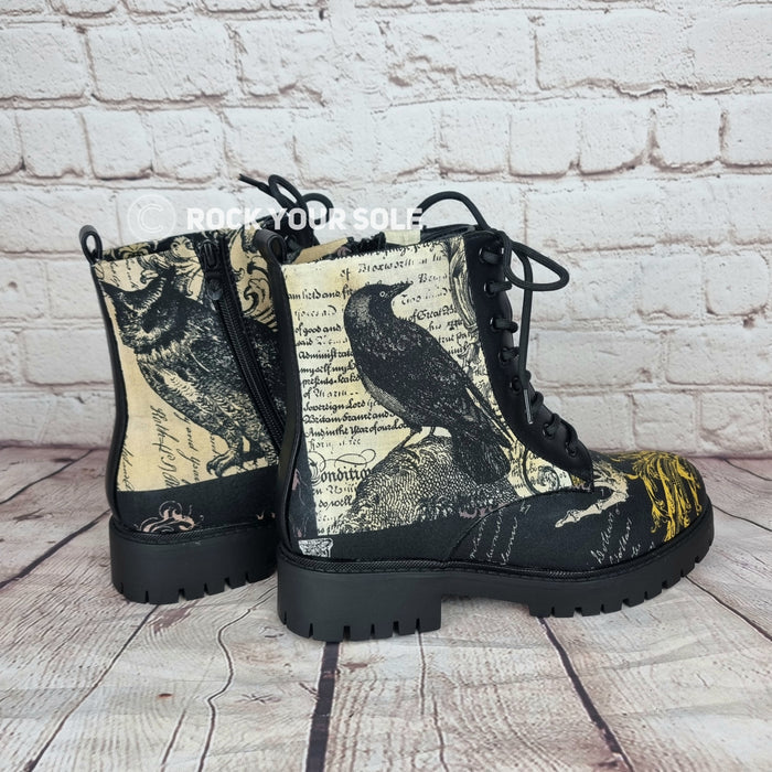Nevermore Raven ankle boots