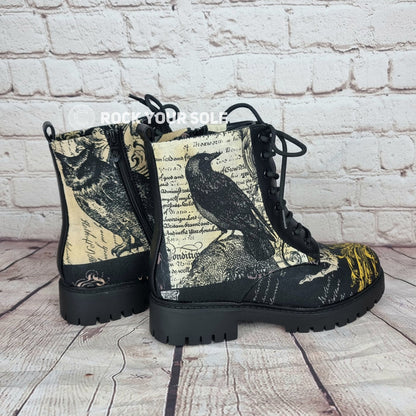 Nevermore Raven ankle boots