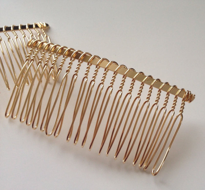 New! 10 pcs Gold Plated Hair Comb Accessories Clips Combs Barrettes Alligator
