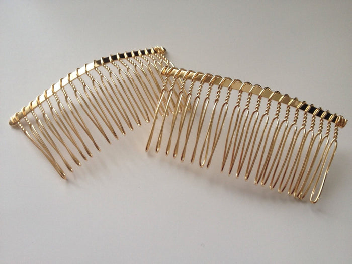 New! 10 pcs Gold Plated Hair Comb Accessories Clips Combs Barrettes Alligator