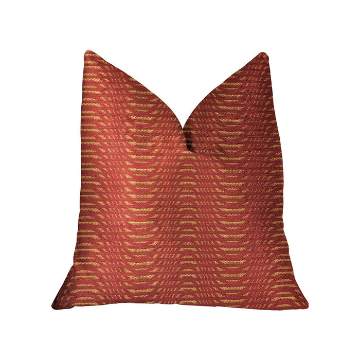New Earth Ripple Red Luxury Throw Pillow - Plutus Brands