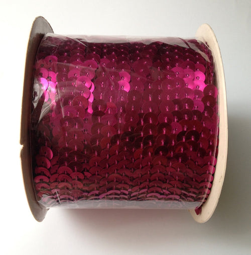 New! Fushia Pink Sequins 100 yard Roll Spool String 6mm Sewing Tools Fabric Tools Supplies Trim Sequin
