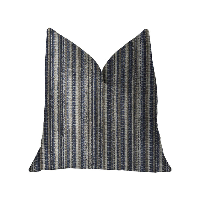 New Hampton Ivory and Blue Luxury Throw Pillow - Plutus Brands