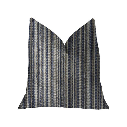 New Hampton Ivory and Blue Luxury Throw Pillow - Plutus Brands
