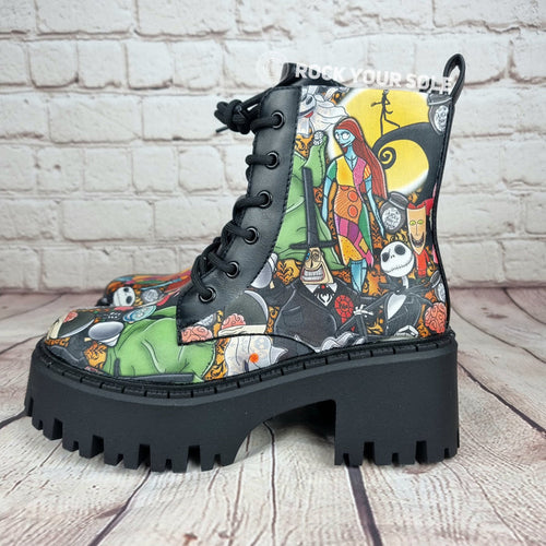 Nightmare Before Christmas chunky heel ankle boots