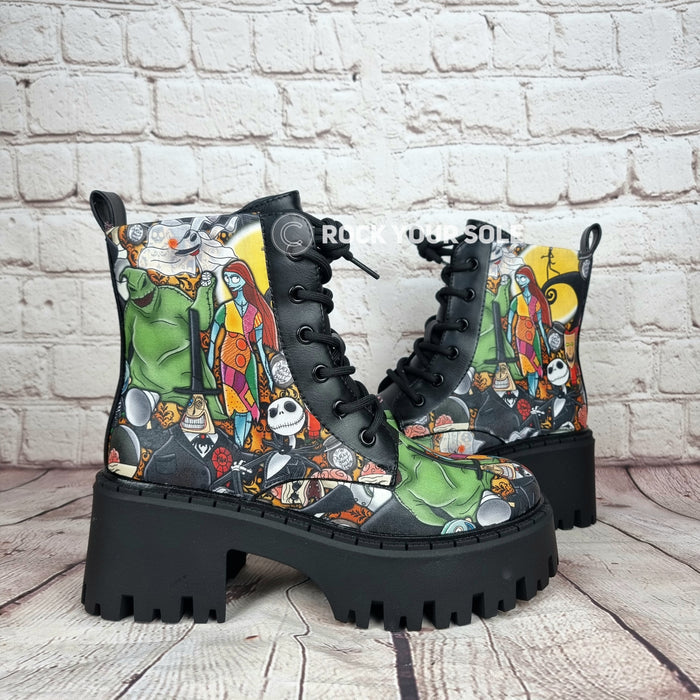 Nightmare Before Christmas chunky heel ankle boots