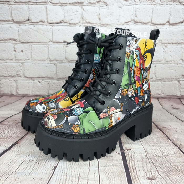 Nightmare Before Christmas chunky heel ankle boots
