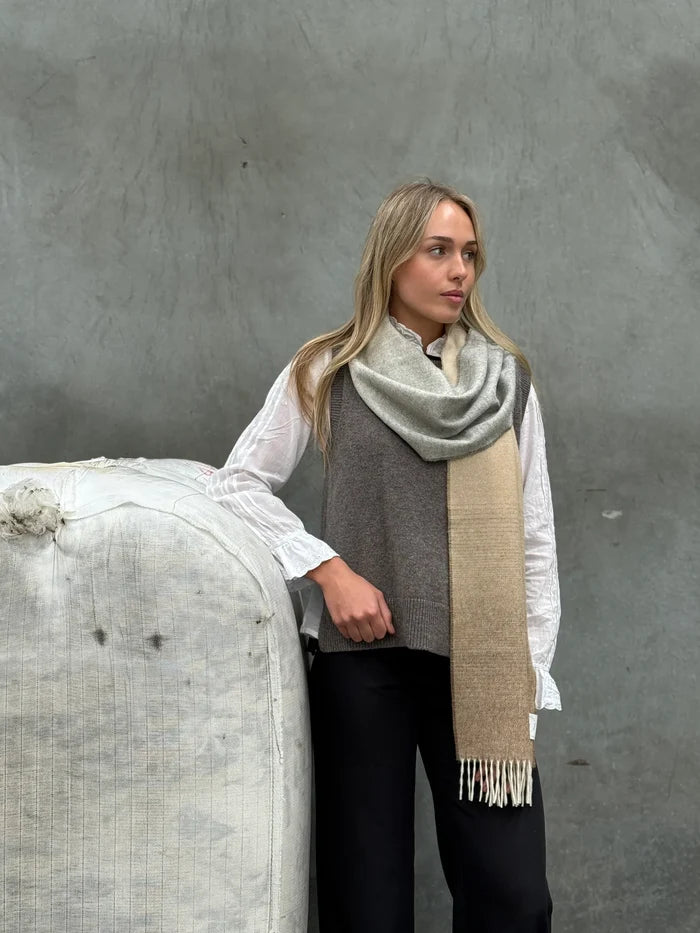 Ombre Natural Merino Scarf