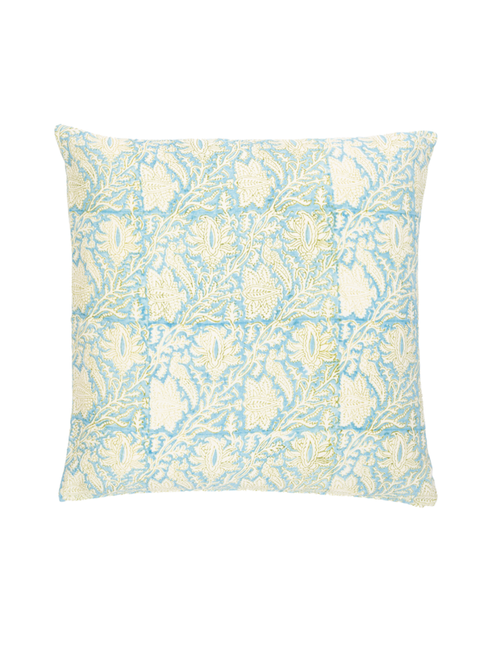 Orchid Cornflower Blue & Green Pillow Cover