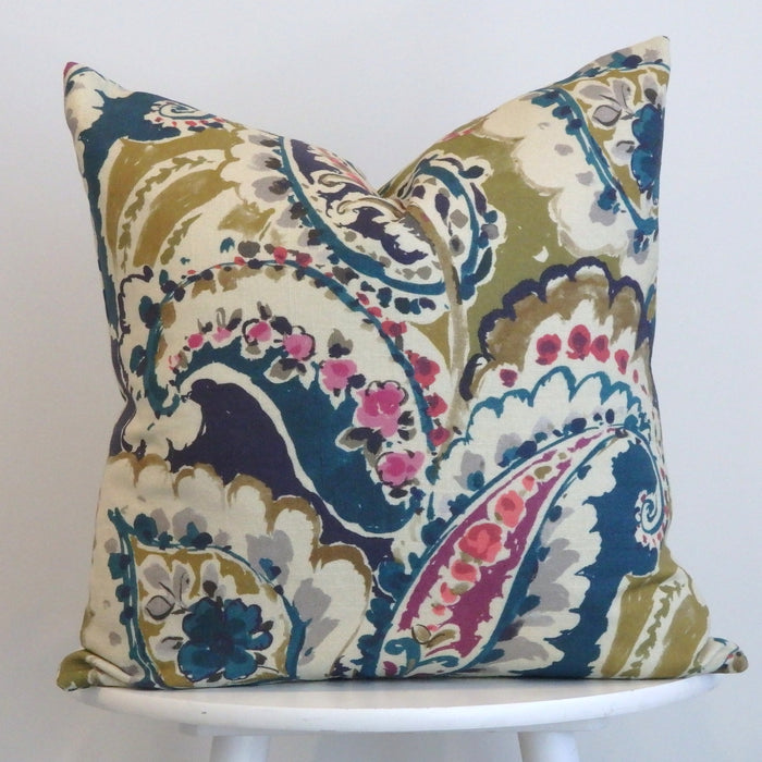 Paisley Linen Cushion Cover