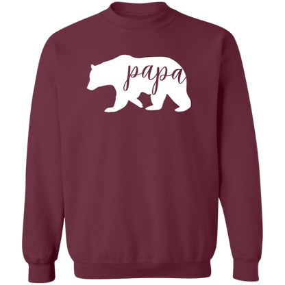 Papa Bear crewneck sweatshirt in Maroon
