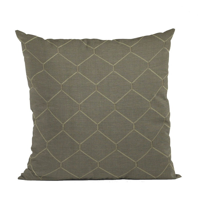 Plutus Bronze Kona Embroydery, Some Shine To This Pattern Luxury Throw Pillow - Plutus Brands