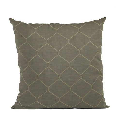Plutus Bronze Kona Embroydery, Some Shine To This Pattern Luxury Throw Pillow - Plutus Brands