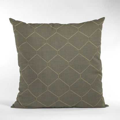 Plutus Bronze Kona Embroydery, Some Shine To This Pattern Luxury Throw Pillow - Plutus Brands
