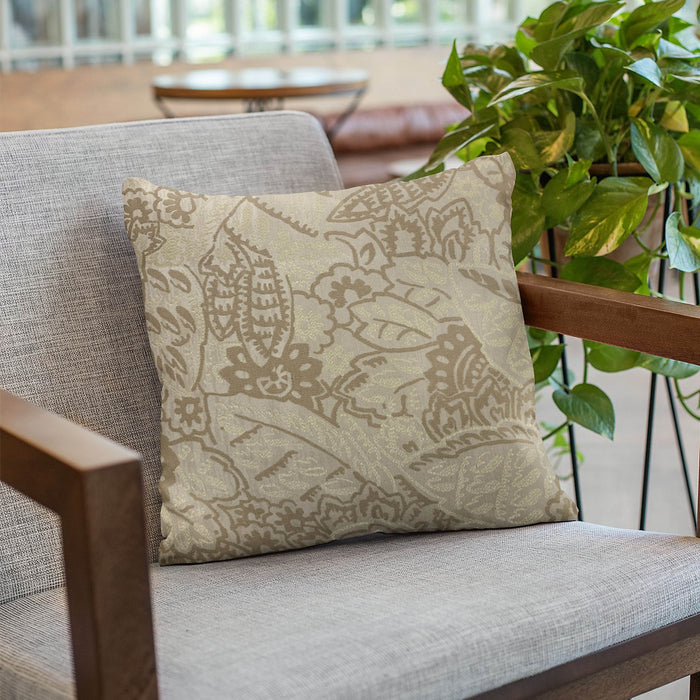Plutus Brown Mustard Jacquard Luxury Throw Pillow - Plutus Brands