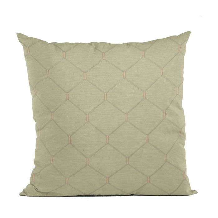 Plutus Creamy White Kona Embroydery, Some Shine To This Pattern Luxury Throw Pillow - Plutus Brands
