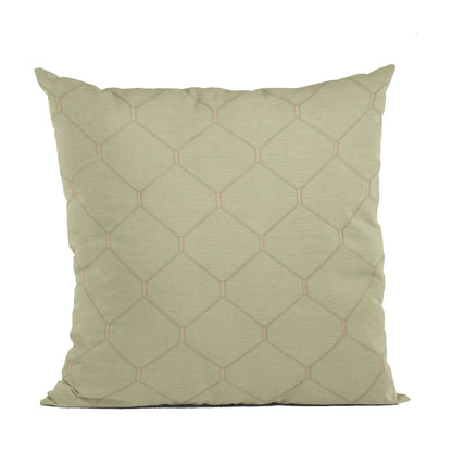 Plutus Creamy White Kona Embroydery, Some Shine To This Pattern Luxury Throw Pillow - Plutus Brands