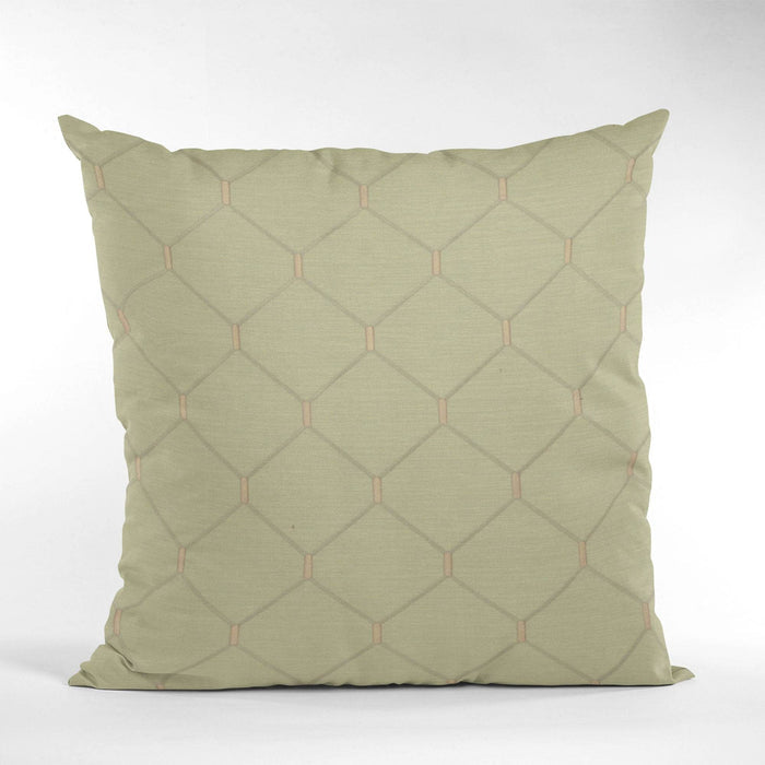 Plutus Creamy White Kona Embroydery, Some Shine To This Pattern Luxury Throw Pillow - Plutus Brands