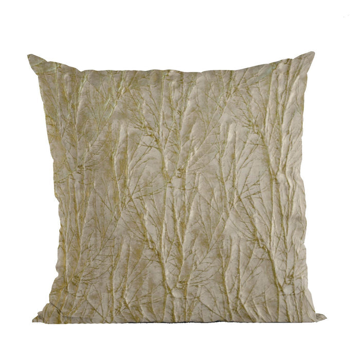 Plutus Golden Yarns Shiny Fabric With Twig Pattern Luxury Throw Pillow - Plutus Brands