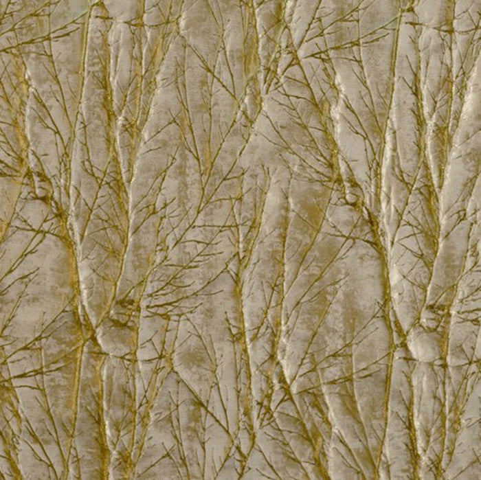 Plutus Golden Yarns Shiny Fabric With Twig Pattern Luxury Throw Pillow - Plutus Brands