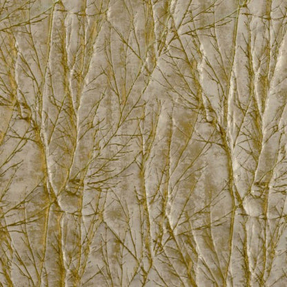 Plutus Golden Yarns Shiny Fabric With Twig Pattern Luxury Throw Pillow - Plutus Brands