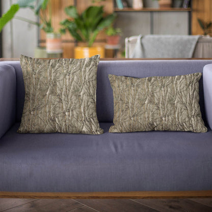 Plutus Gunmetal Yarns Shiny Fabric With Twig Pattern Luxury Throw Pillow - Plutus Brands