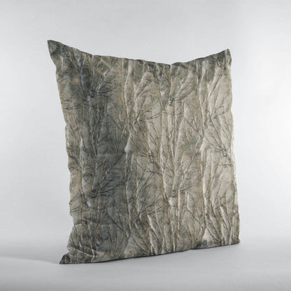 Plutus Gunmetal Yarns Shiny Fabric With Twig Pattern Luxury Throw Pillow - Plutus Brands