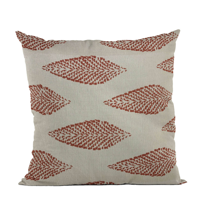 Plutus Red Large Leafs Floral Luxury Throw Pillow - Plutus Brands