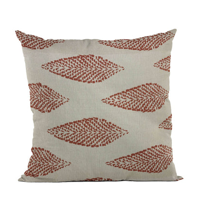 Plutus Red Large Leafs Floral Luxury Throw Pillow - Plutus Brands
