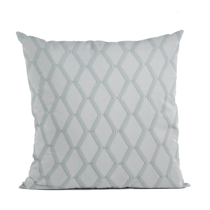 Plutus Silver Diamond Shiny Fabric With Embroydery Luxury Throw Pillow - Plutus Brands