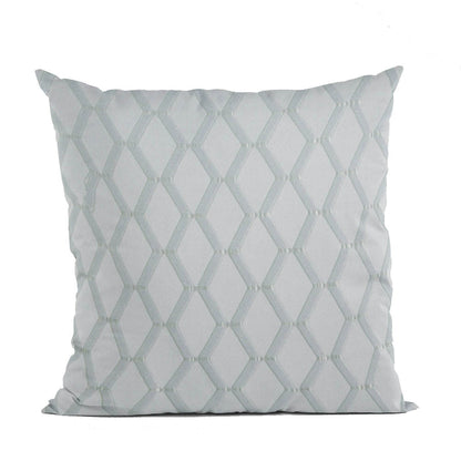 Plutus Silver Diamond Shiny Fabric With Embroydery Luxury Throw Pillow - Plutus Brands