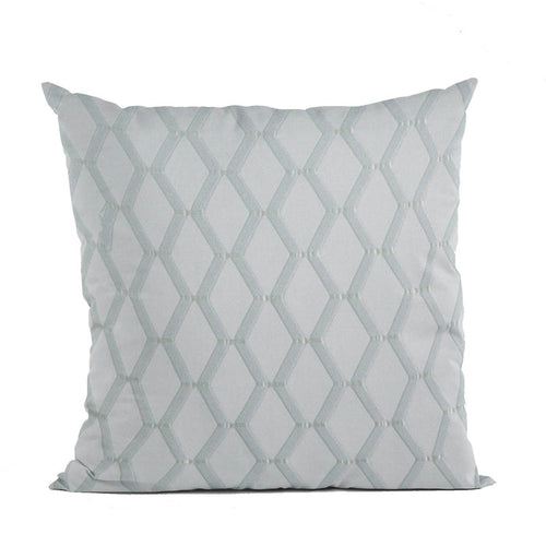 Plutus Silver Diamond Shiny Fabric With Embroydery Luxury Throw Pillow - Plutus Brands