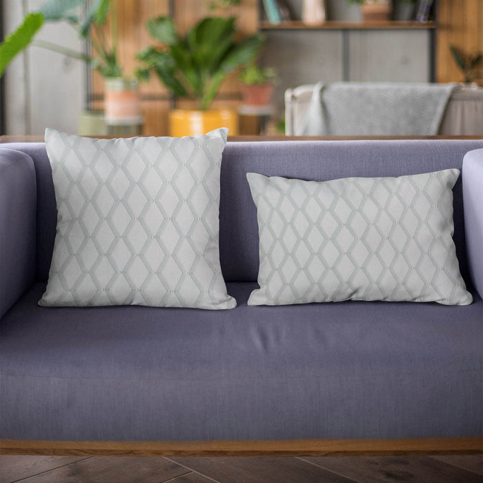 Plutus Silver Diamond Shiny Fabric With Embroydery Luxury Throw Pillow - Plutus Brands