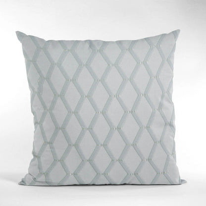 Plutus Silver Diamond Shiny Fabric With Embroydery Luxury Throw Pillow - Plutus Brands