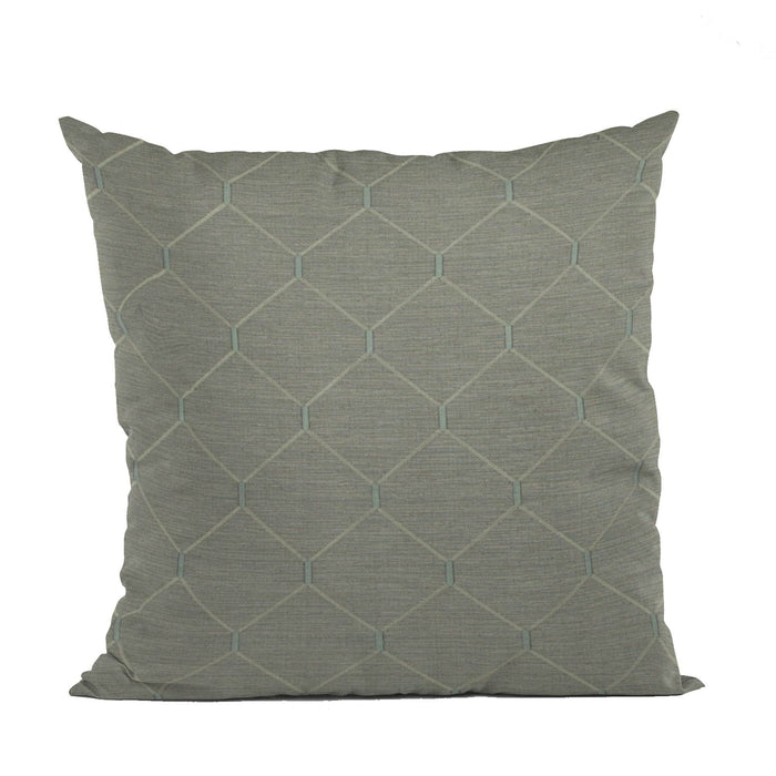 Plutus Urban Grey Kona Embroydery, Some Shine To This Pattern Luxury Throw Pillow - Plutus Brands