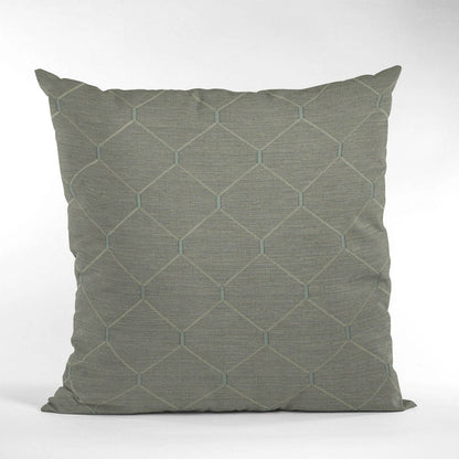 Plutus Urban Grey Kona Embroydery, Some Shine To This Pattern Luxury Throw Pillow - Plutus Brands