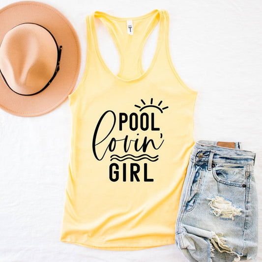 Pool Lovin' Girl graphic tank top