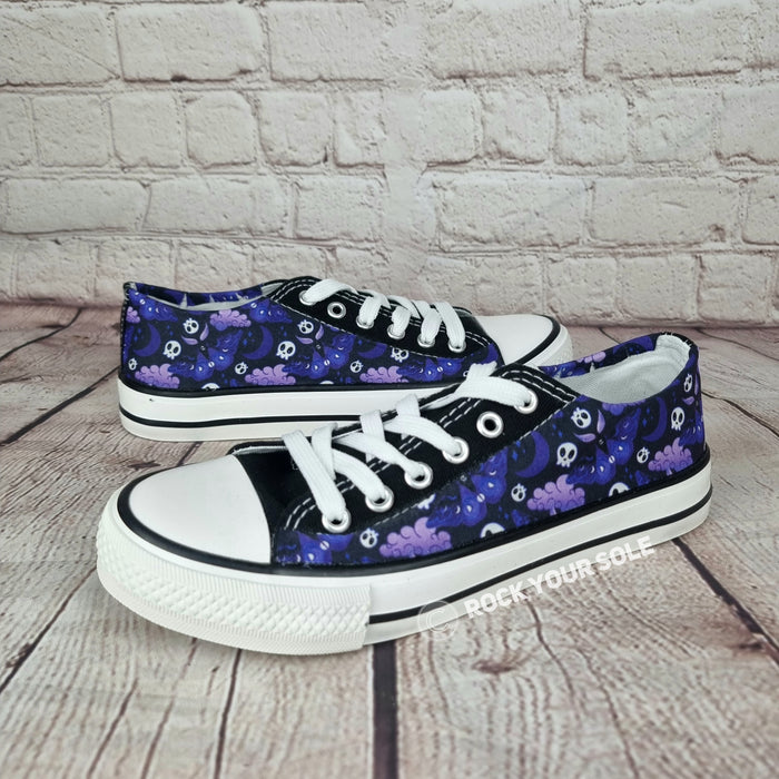 Purple Goth Moth sneakers