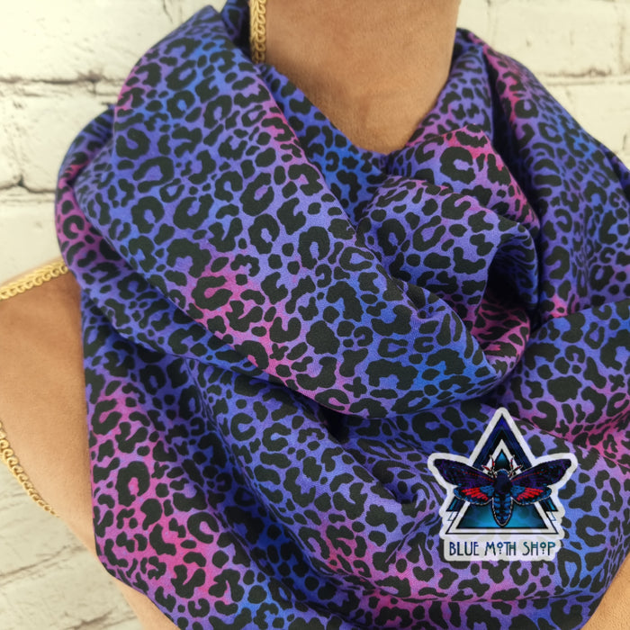 Purple Leopard infinity scarf