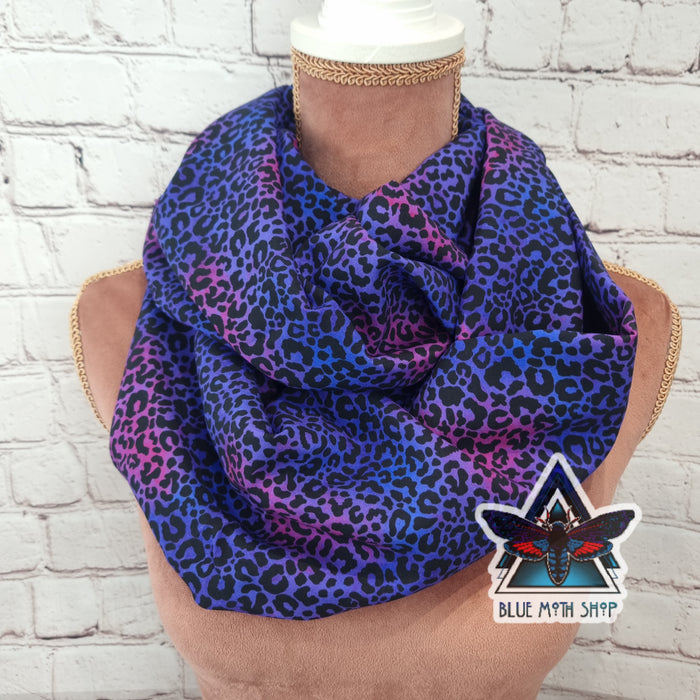 Purple Leopard infinity scarf