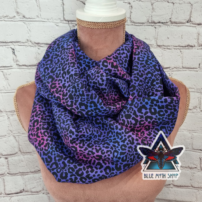 Purple Leopard infinity scarf