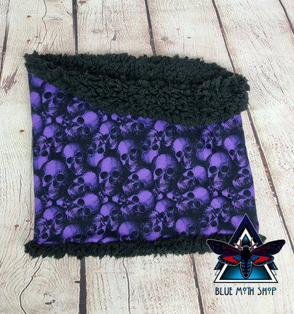 Purple Skulls snood scarf