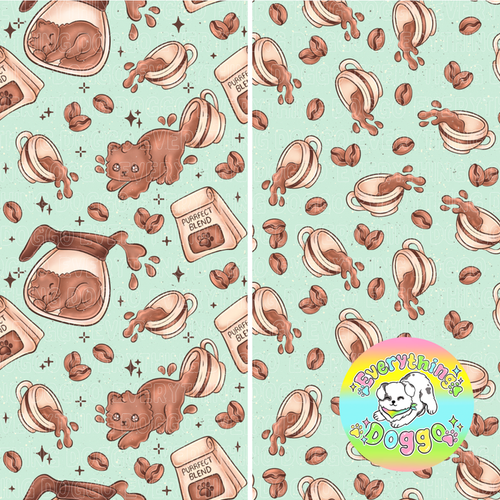 Purrfect Blend (Turquoise) - Bandana (Reversible)