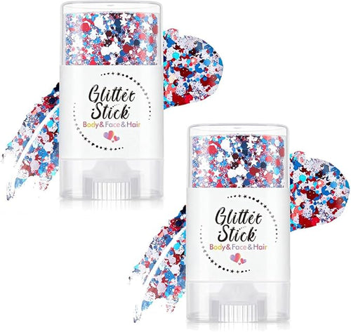 Red White & Blue Hair and Body Glitter Stick