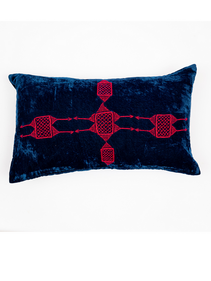 Rufia Indigo Velvet Pillow Cover