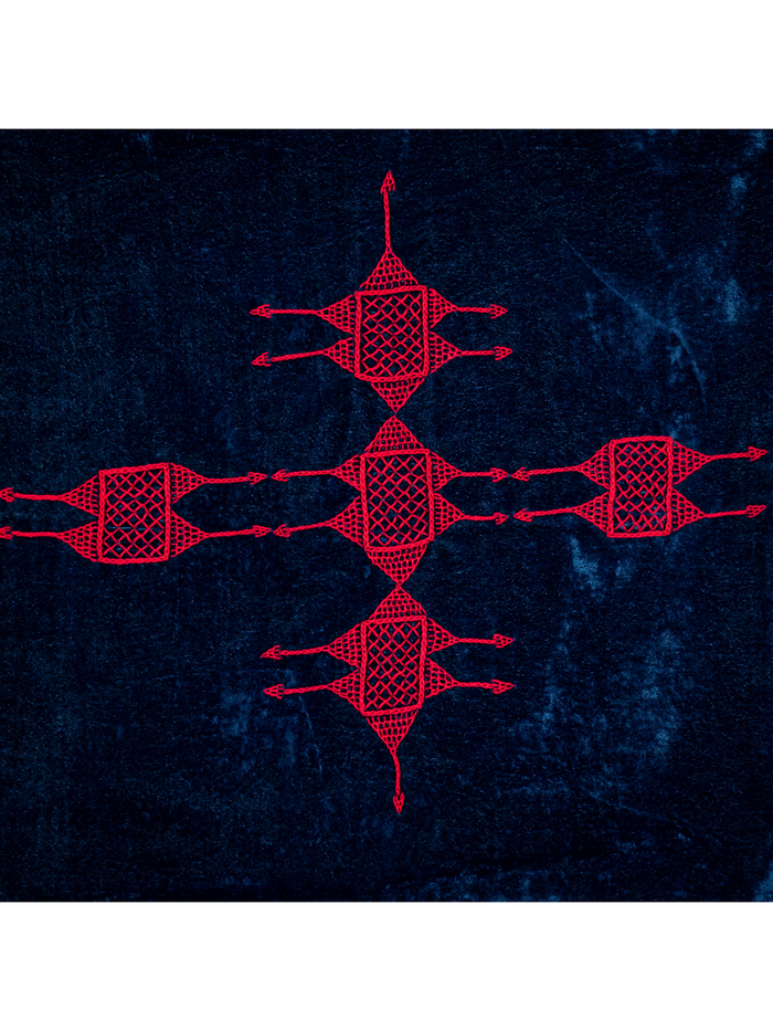 Rufia Indigo Velvet Pillow Cover