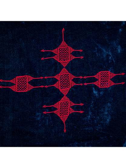 Rufia Indigo Velvet Pillow Cover