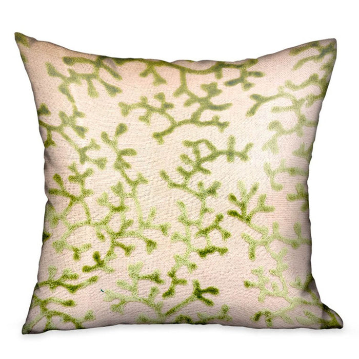 Sage Reef Apple Green Floral Luxury Throw Pillow - Plutus Brands